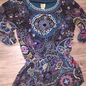 Paisley Tunic Blouse with Belt Dazzling!